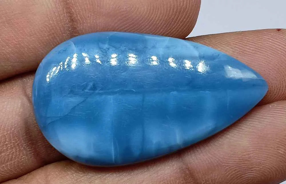 Natural Untreated Owyhee Blue Opal Cabochon Gemstone (34.55 Ct) (WAV19)
