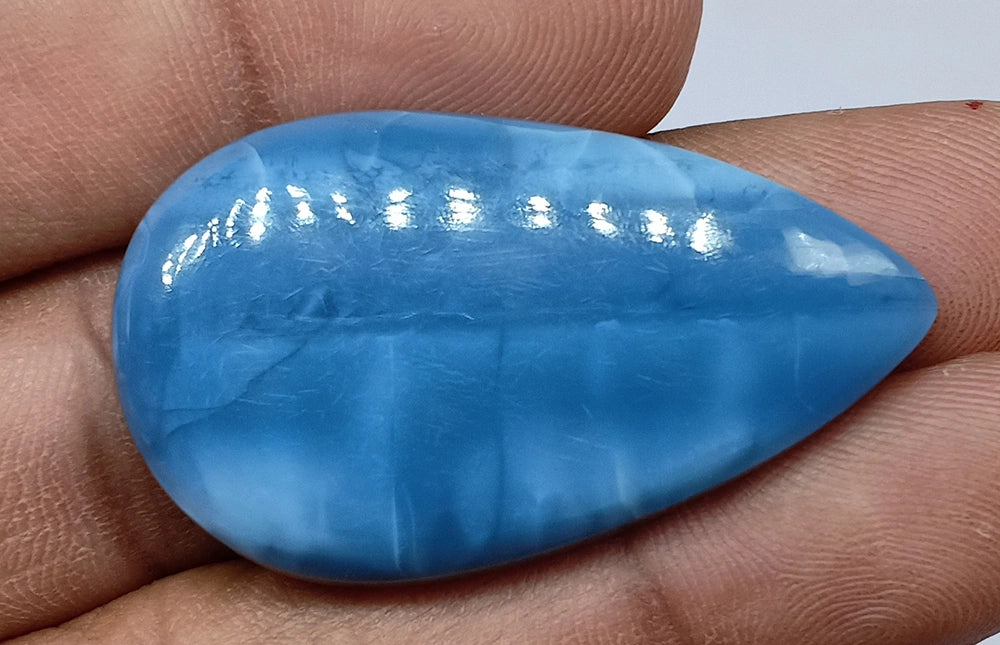 Natural Untreated Owyhee Blue Opal Cabochon Gemstone (34.55 Ct) (WAV19)
