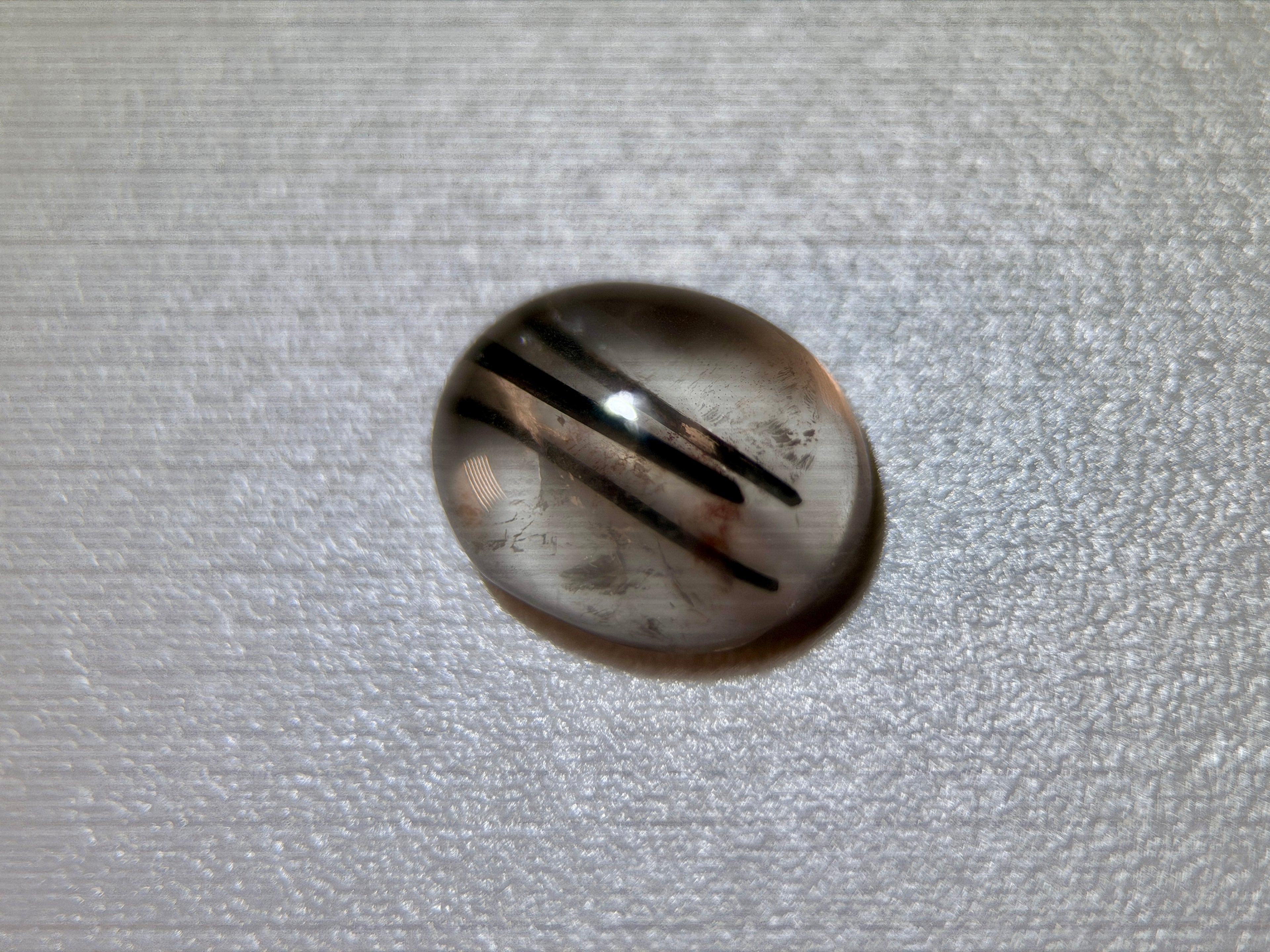 Natural Untreated Black Rutilated Quartz Cabochon Gemstone (2.40 Ct) (WAV5)