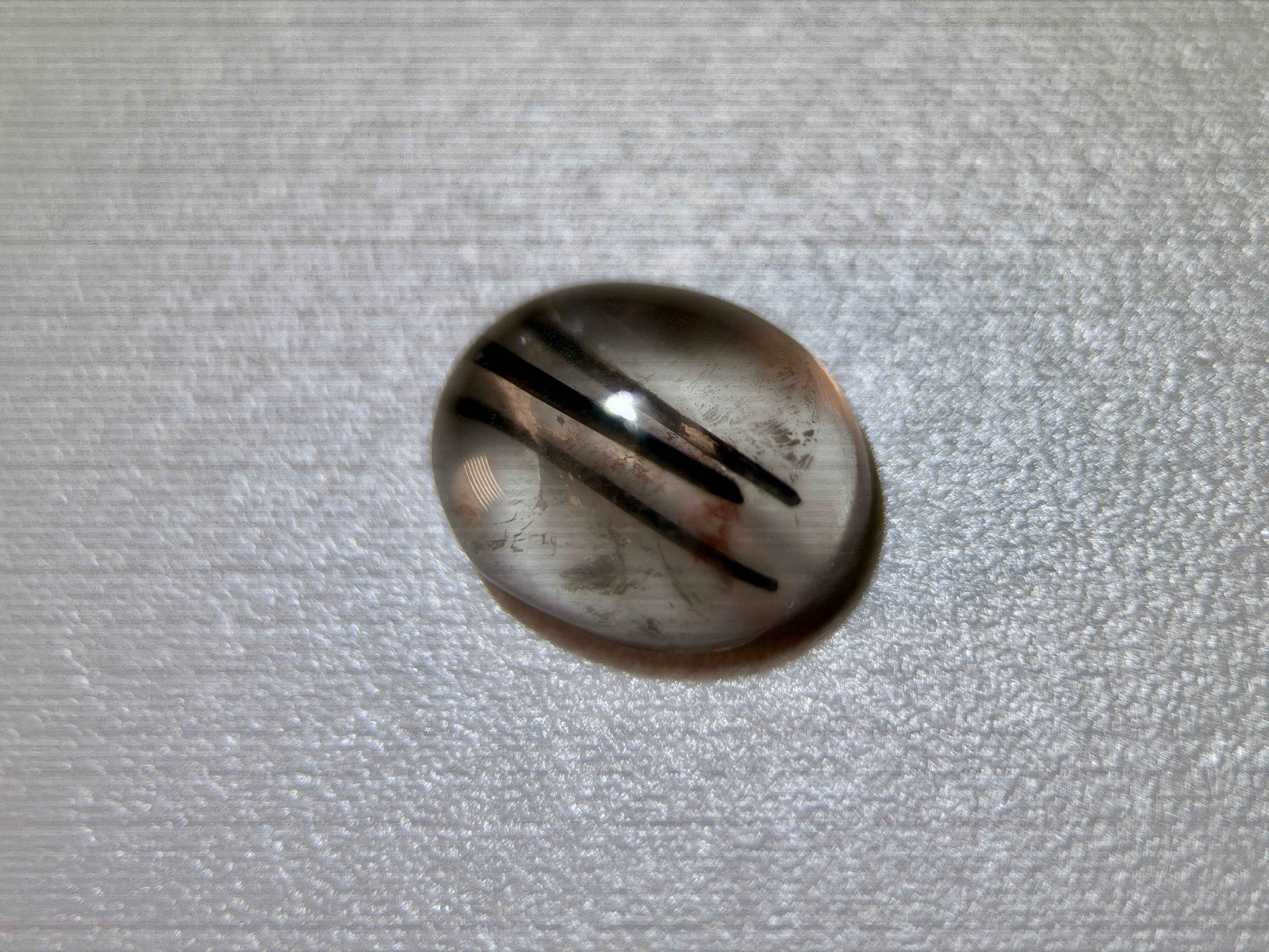 Natural Untreated Black Rutilated Quartz Cabochon Gemstone (2.40 Ct) (WAV5)