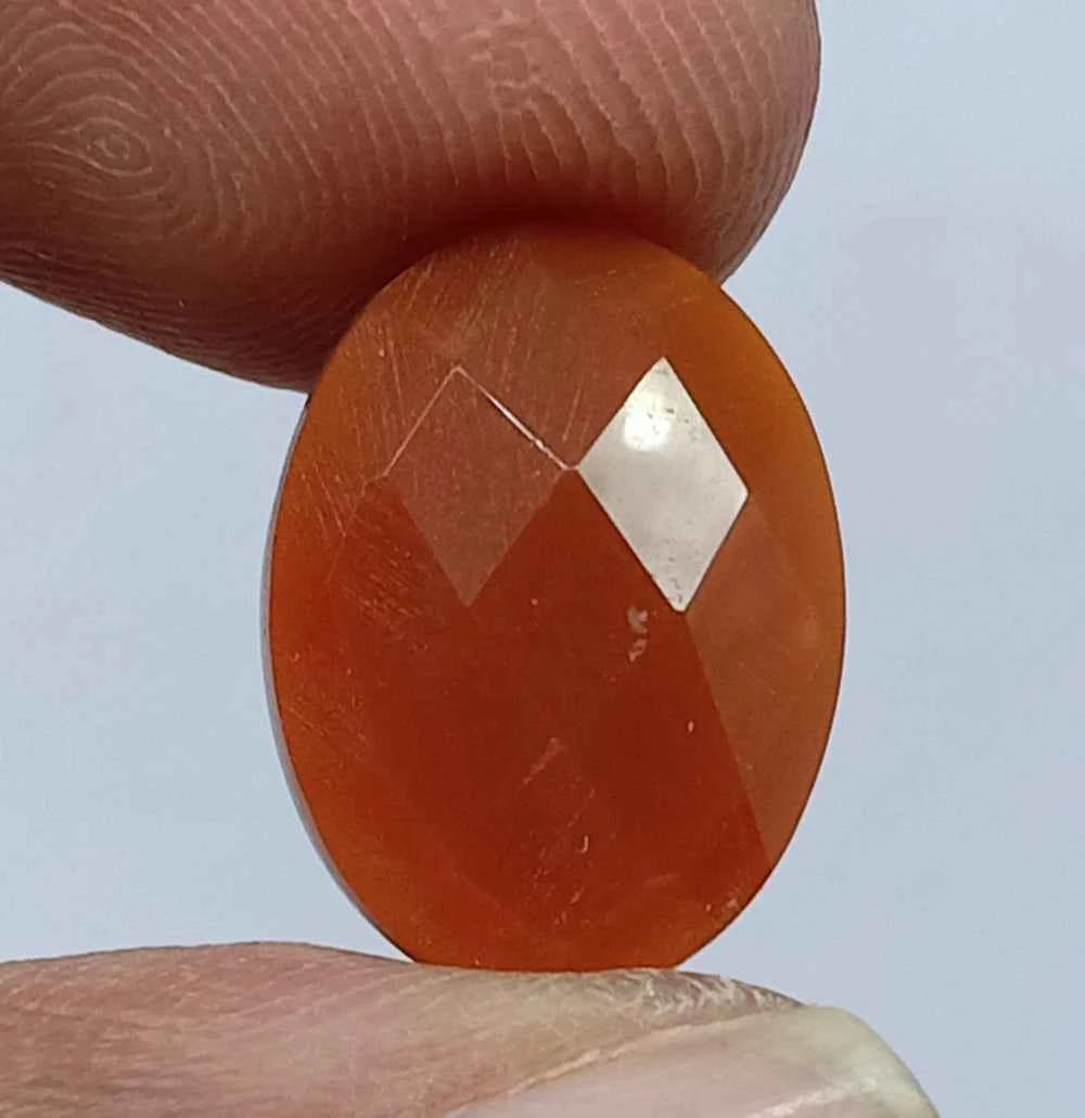 Natural Untreated Carnelian Checkered Cut (6.65 Ct) (WAV10)