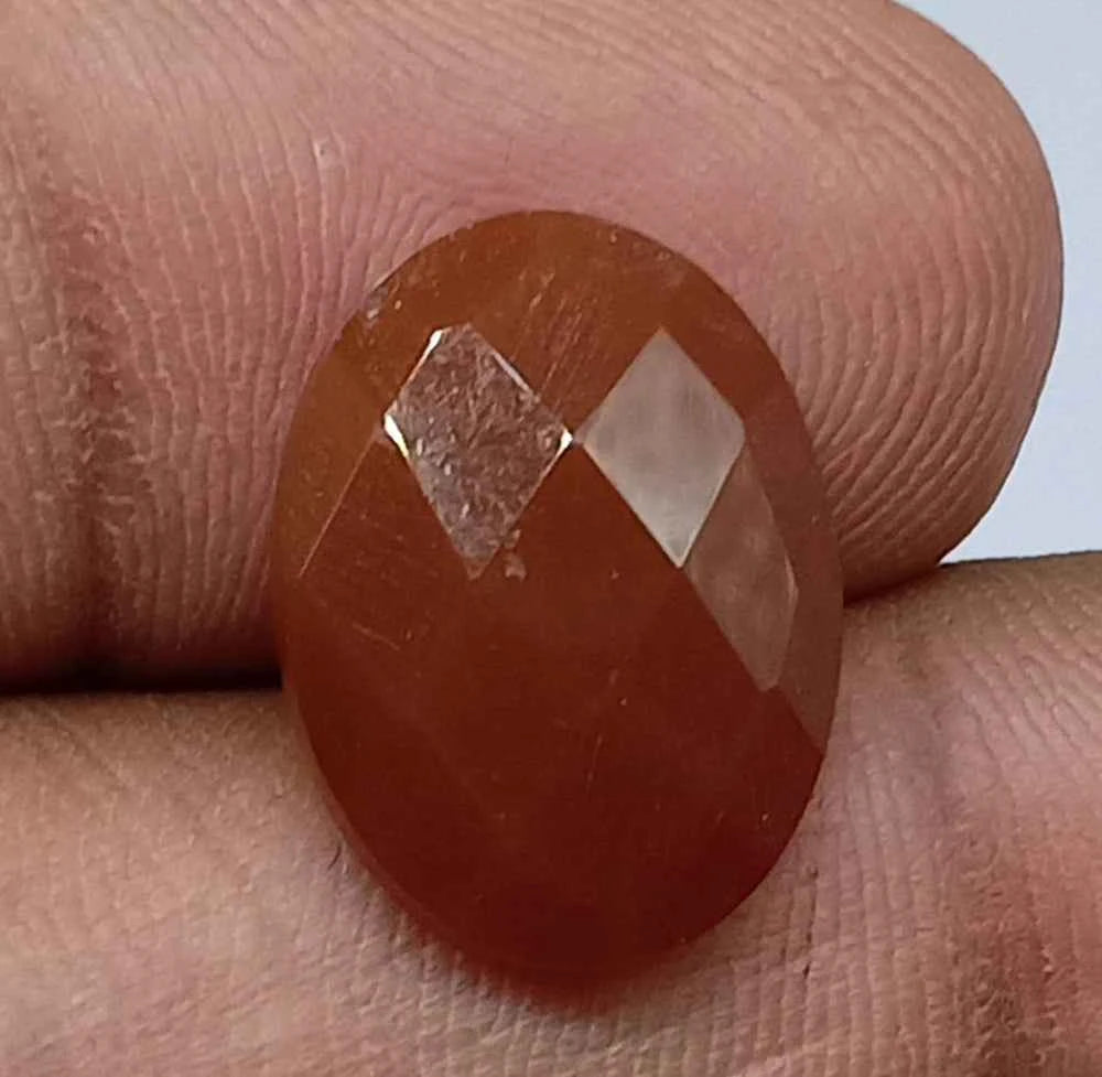 Natural Untreated Carnelian Checkered Cut (6.65 Ct) (WAV10)