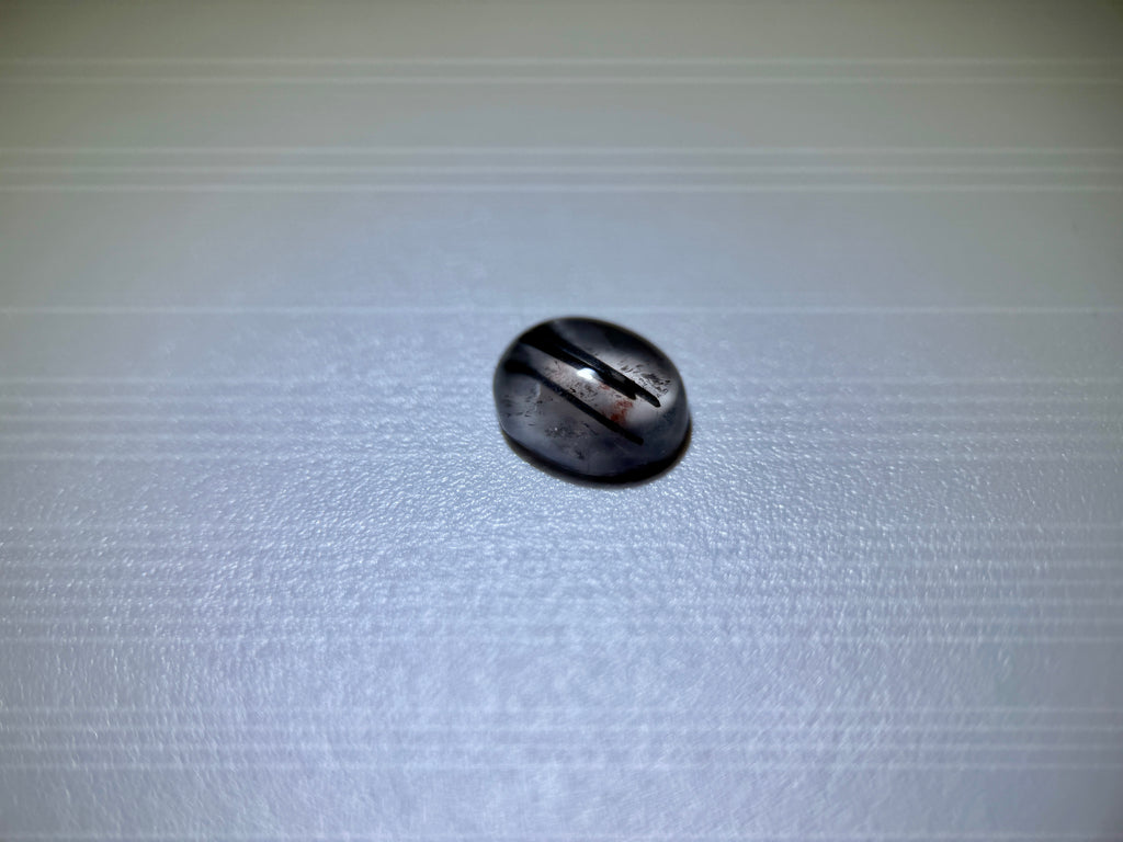 Natural Untreated Black Rutilated Quartz Cabochon Gemstone (2.40 Ct) (WAV5)