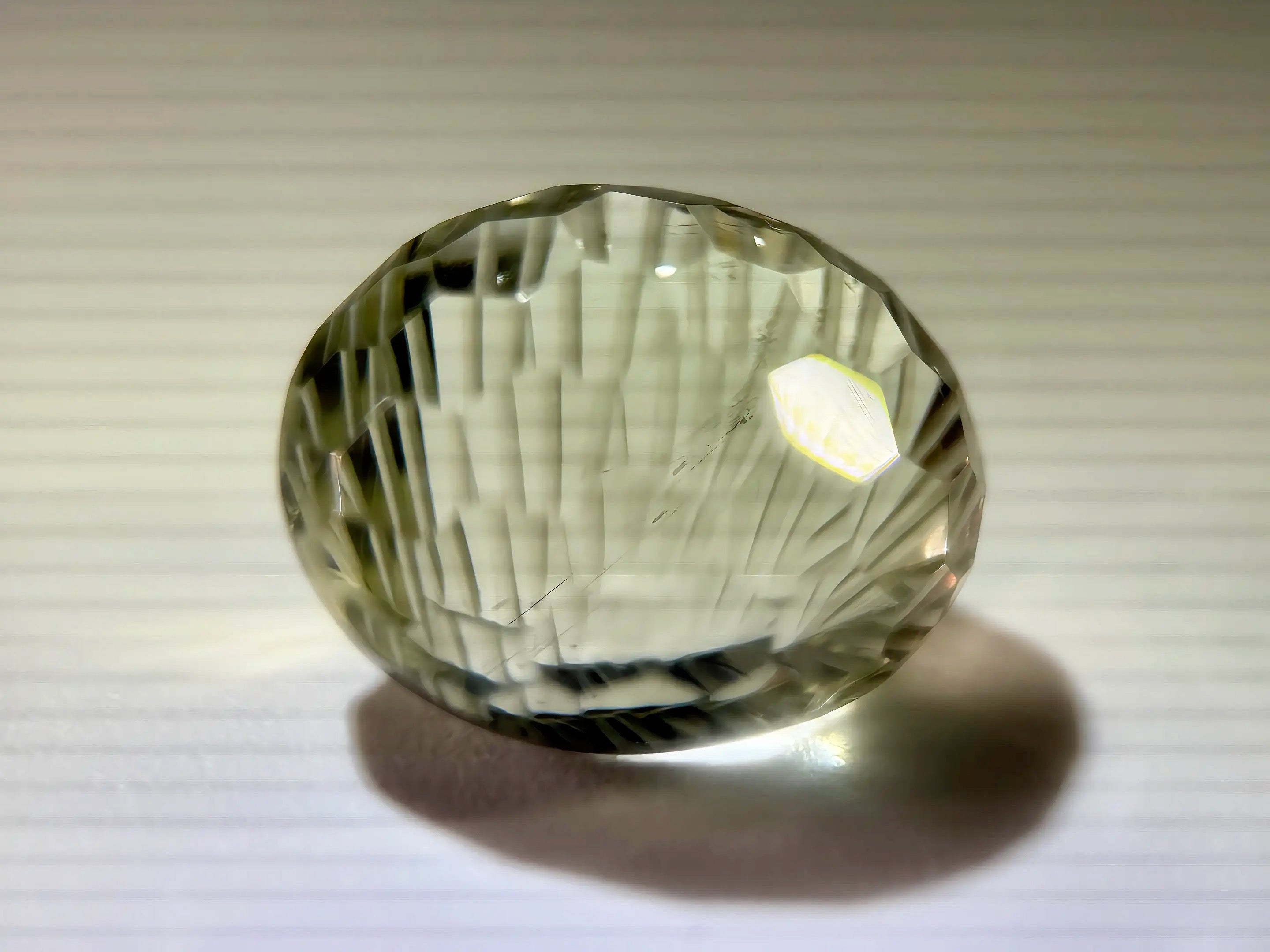 25.60ct Natural Lemon Quartz - Custom Kaleidoscope Oval - Massive Precision Cut - VS+ (WAV75)