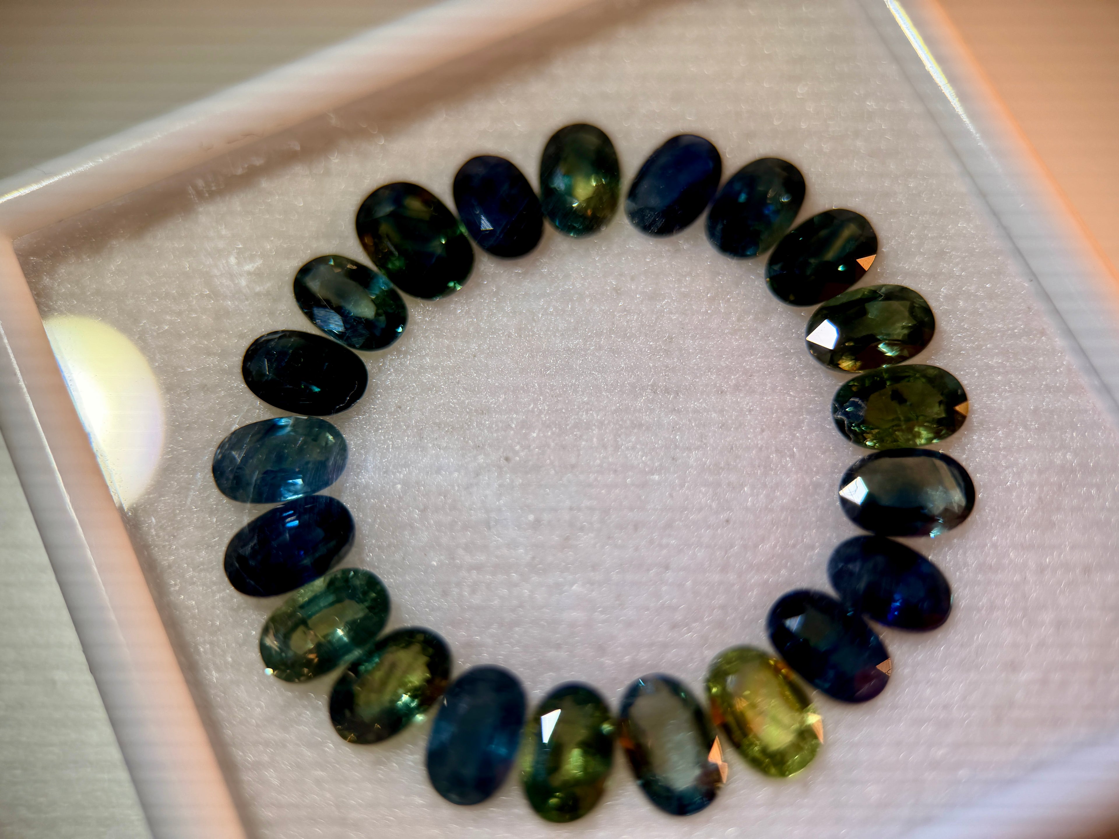(11.47ctw) Elite Australian Teal Sapphire Parcel - Precision Oval Brilliant (WAVS8)