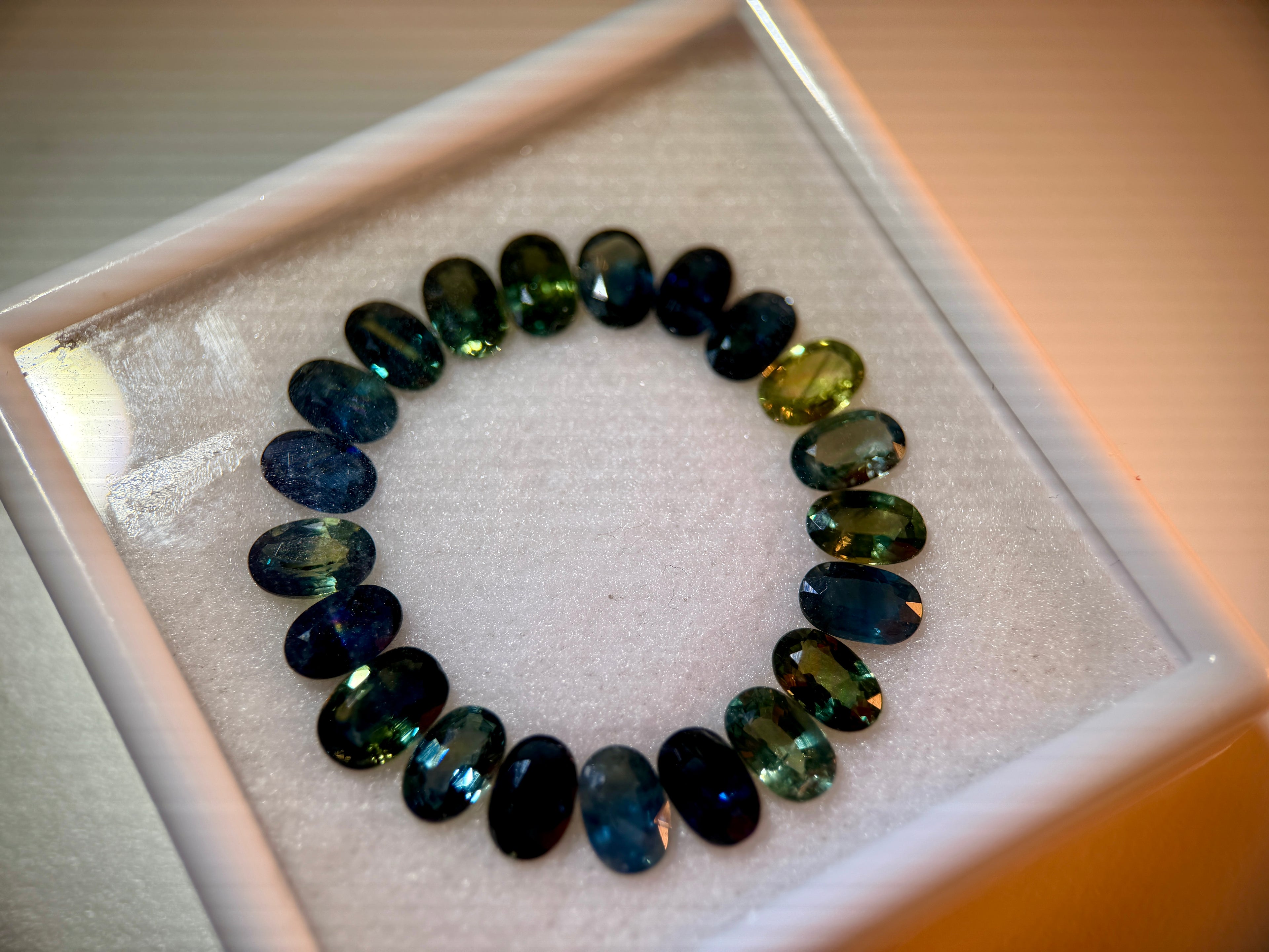 (11.47ctw) Elite Australian Teal Sapphire Parcel - Precision Oval Brilliant (WAVS8)