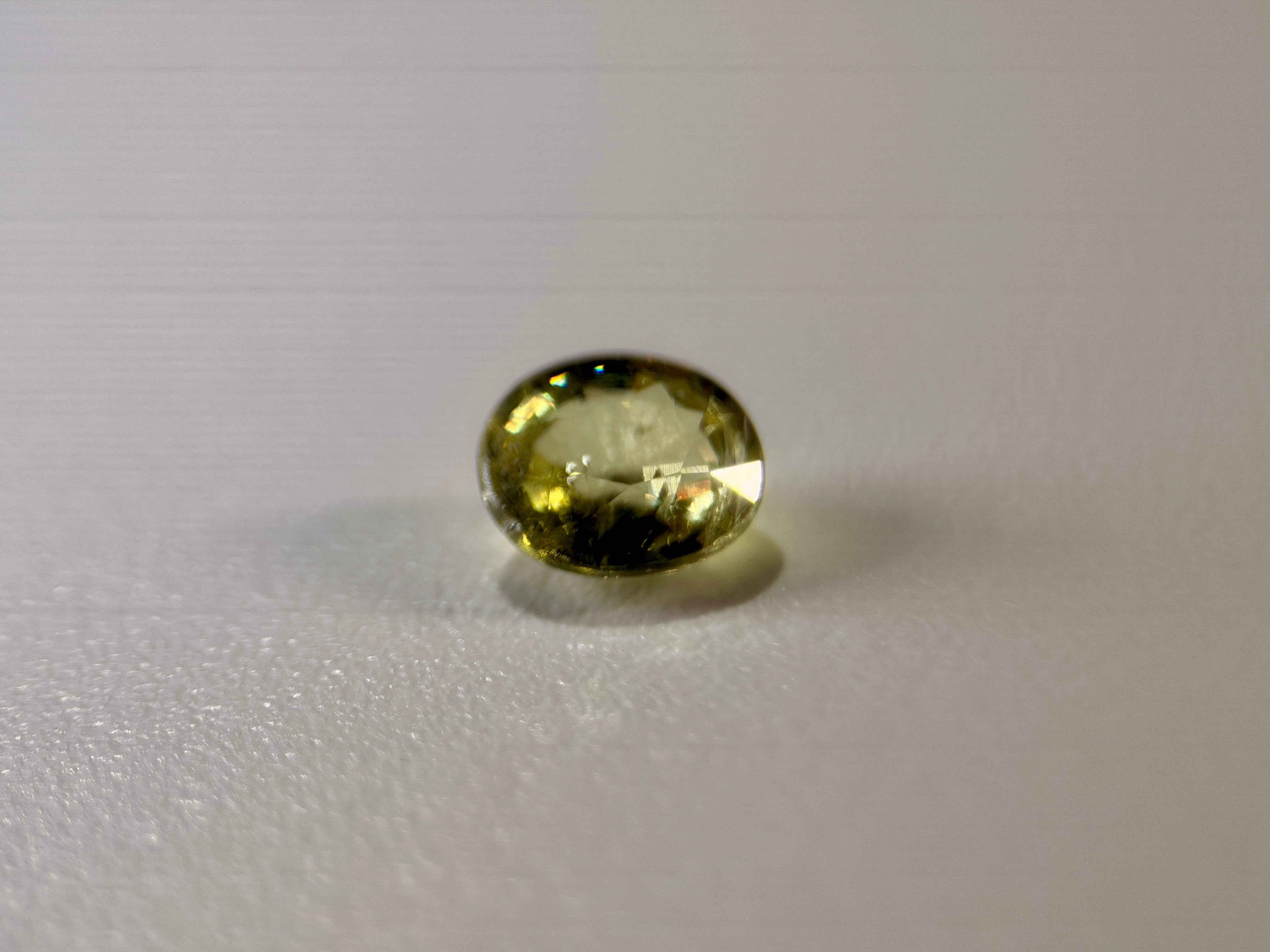 (1.06ct) Natural Chrysoberyl - Rare Neon Yellow - Precision Oval Cut - VS Untreated (WAV48)