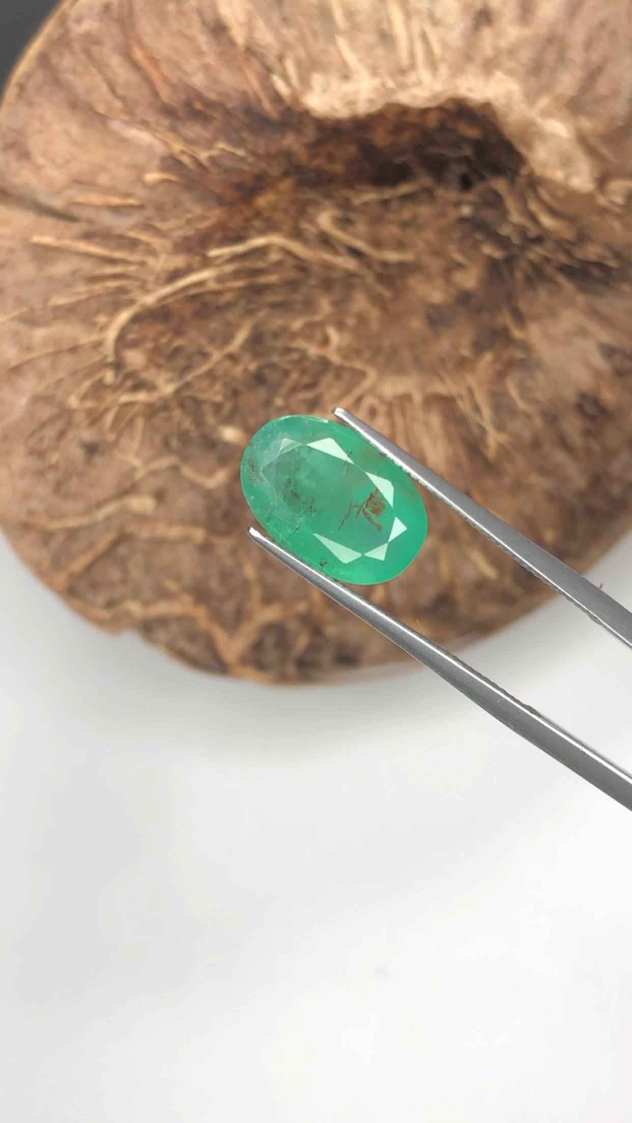 (2.95ct) Natural Zambian Emerald - Kafubu Mine Origin - Vivid Green - Minor Oil Only (WAV57)