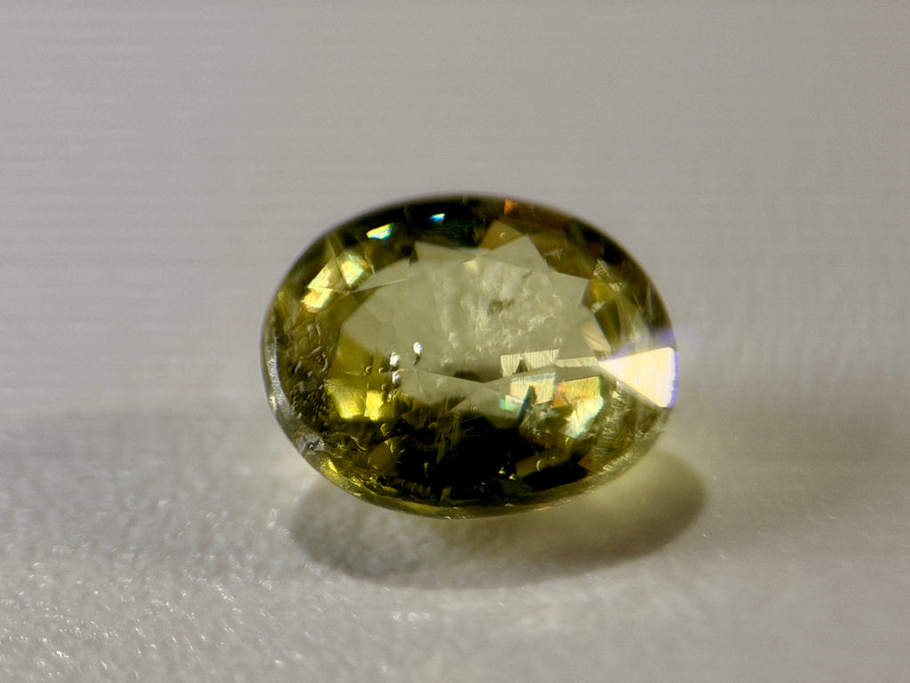 (1.06ct) Natural Chrysoberyl - Rare Neon Yellow - Precision Oval Cut - VS Untreated (WAV48)