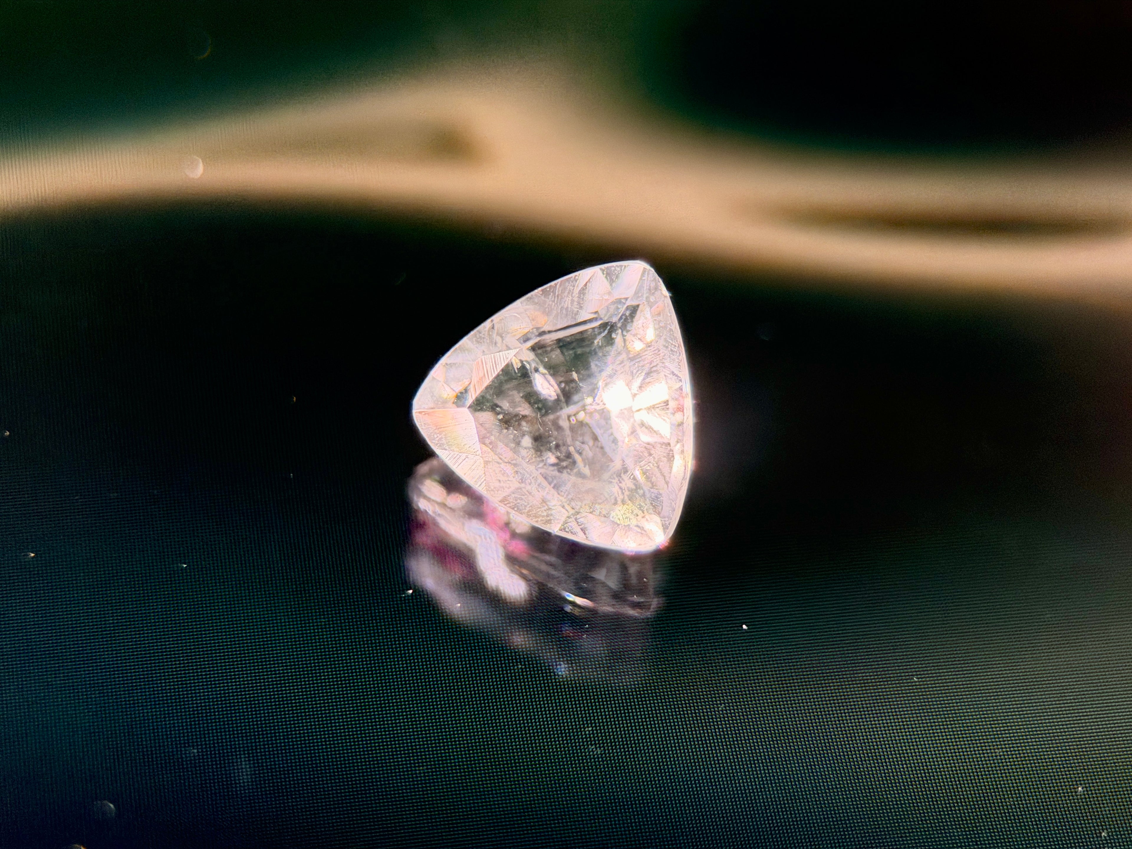 Rare (0.85ct) Natural Hyalite Opal - Precision Trilliant Cut - Transparent Gem fro (WAV30)