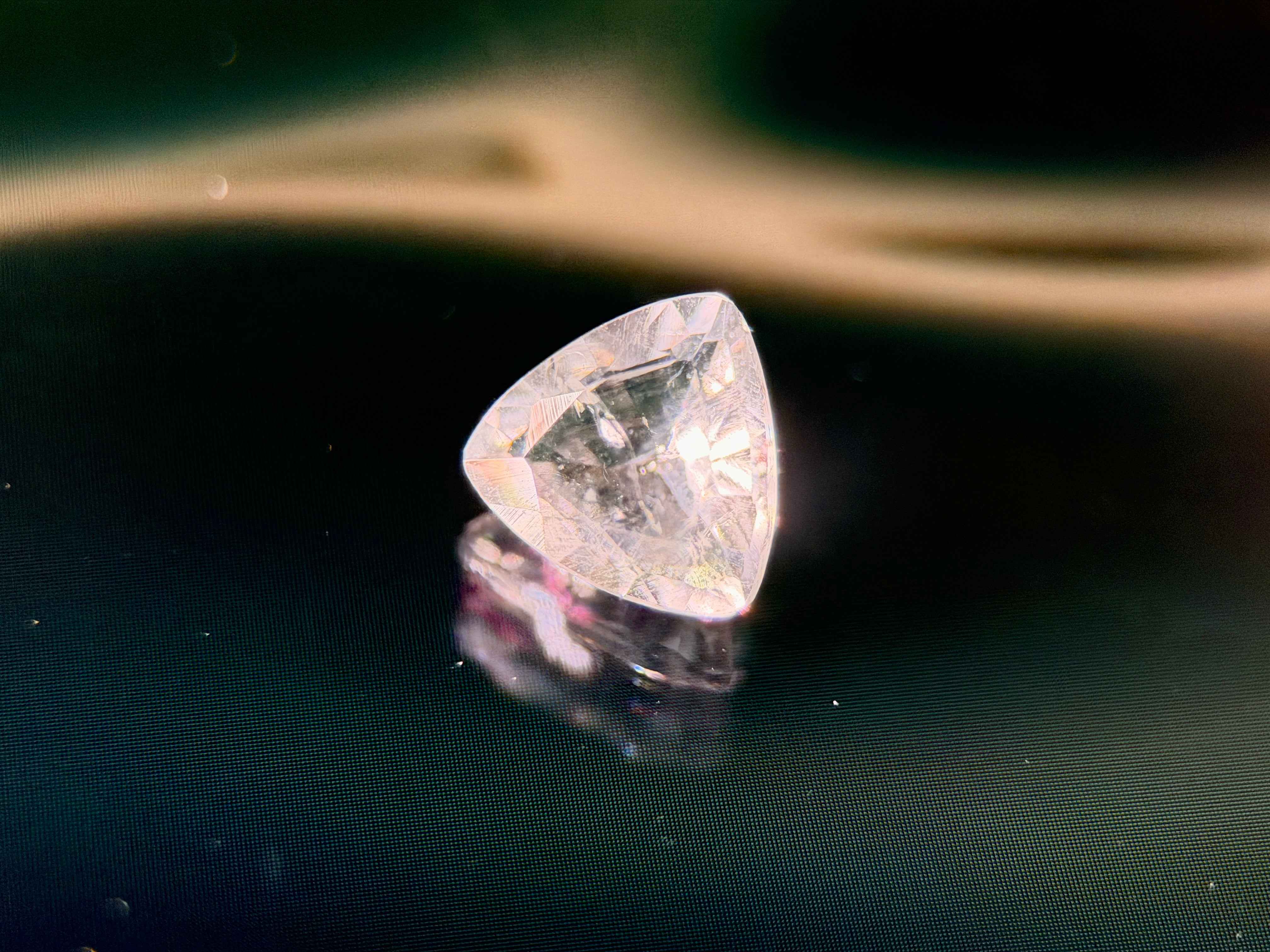 Rare (0.85ct) Natural Hyalite Opal - Precision Trilliant Cut - Transparent Gem fro (WAV30)