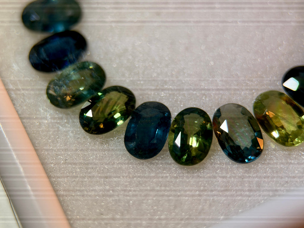 (11.47ctw) Elite Australian Teal Sapphire Parcel - Precision Oval Brilliant (WAVS8)
