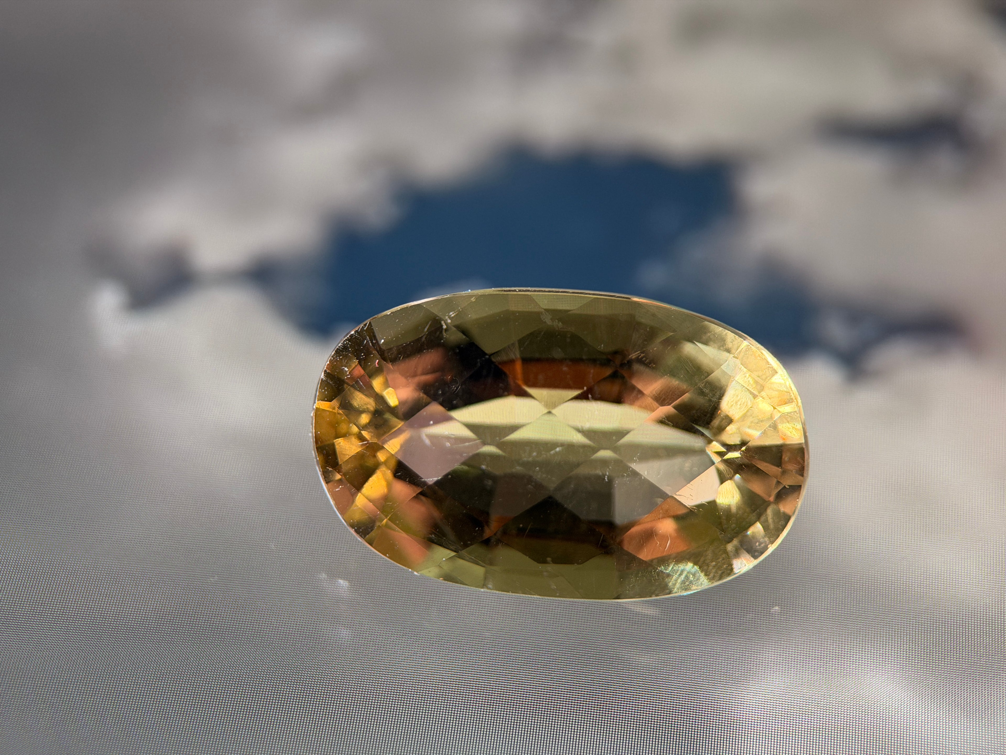 (7.74ct) Natural Golden Yellow Citrine - Precision Oval Cut - 14x10mm Large Gemstone (WAV37)