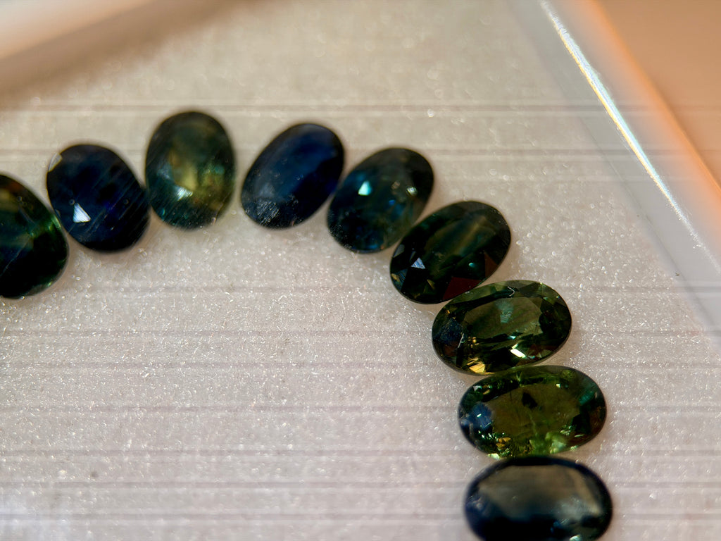 (11.47ctw) Elite Australian Teal Sapphire Parcel - Precision Oval Brilliant (WAVS8)