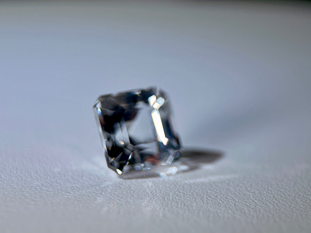 (6.03ct) Natural White Topaz | Eye-Clean Asscher Cut Square | Rare Unheated Sparkle (WAV21)