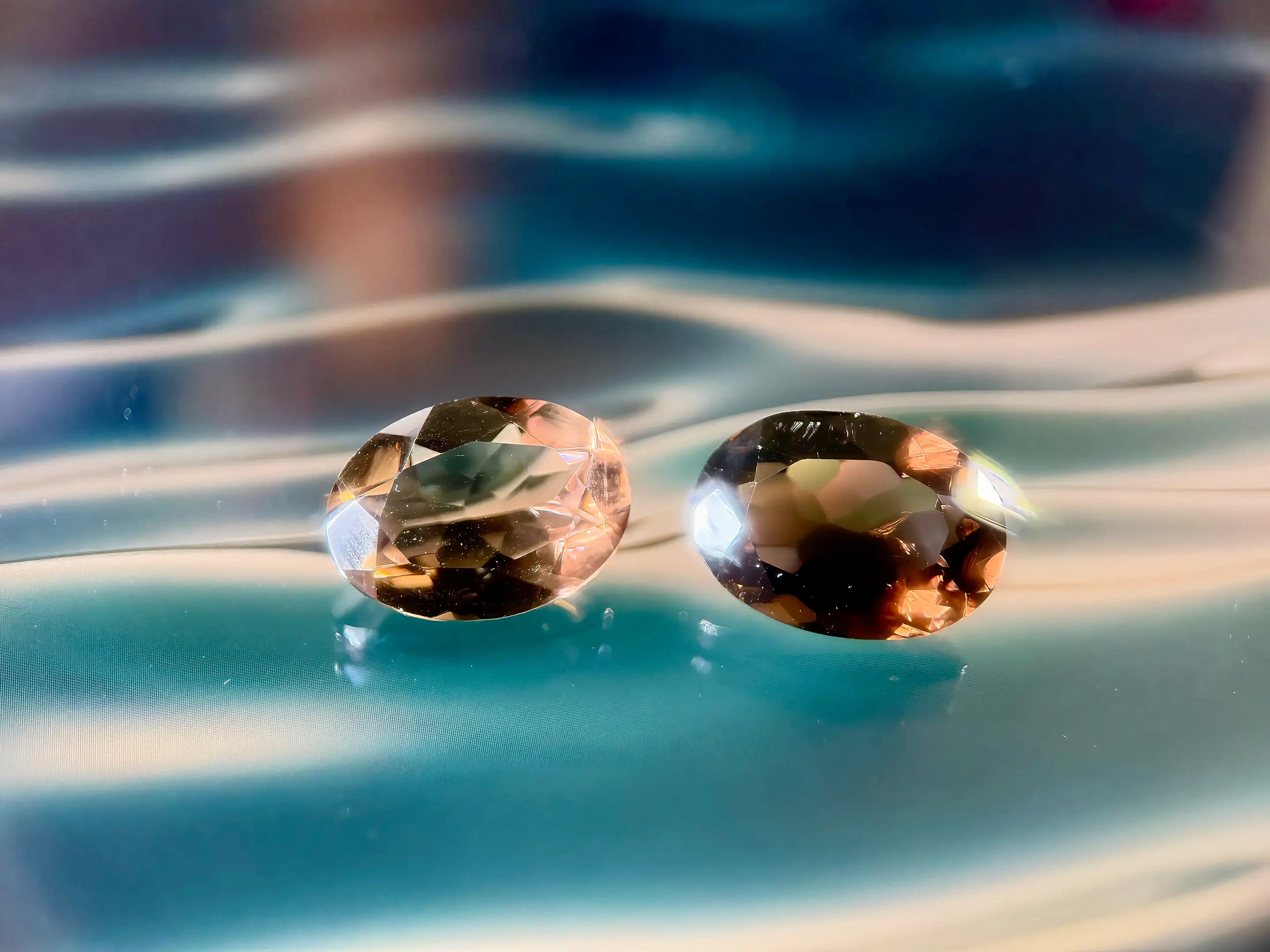 (15.46ct) Natural Smoky Quartz Pair - Earth-Mined untreated Gems (WAV34)