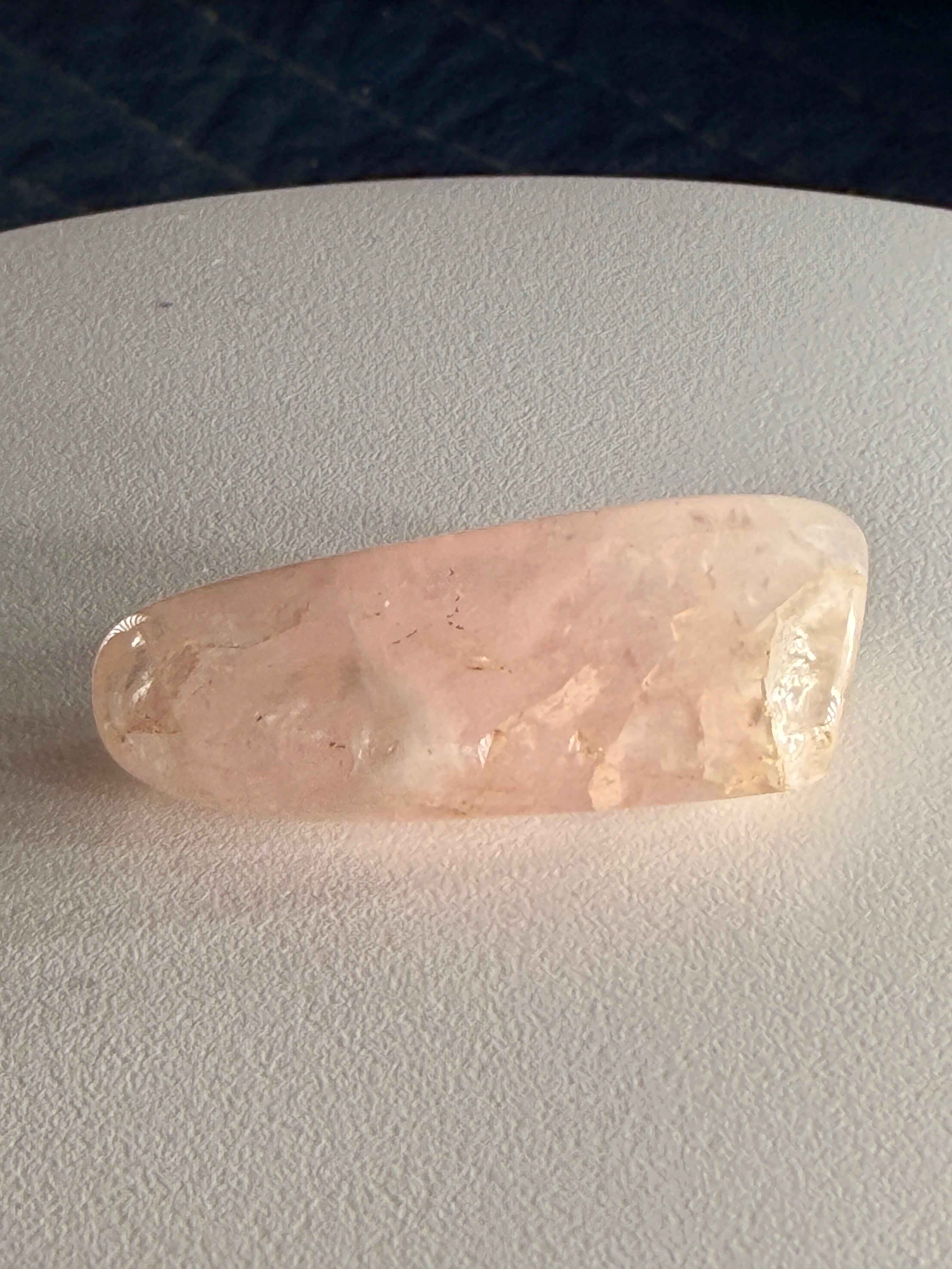 Natural Untreated Rose Quartz Cabochon (46.10 Ct)  (WAV7)