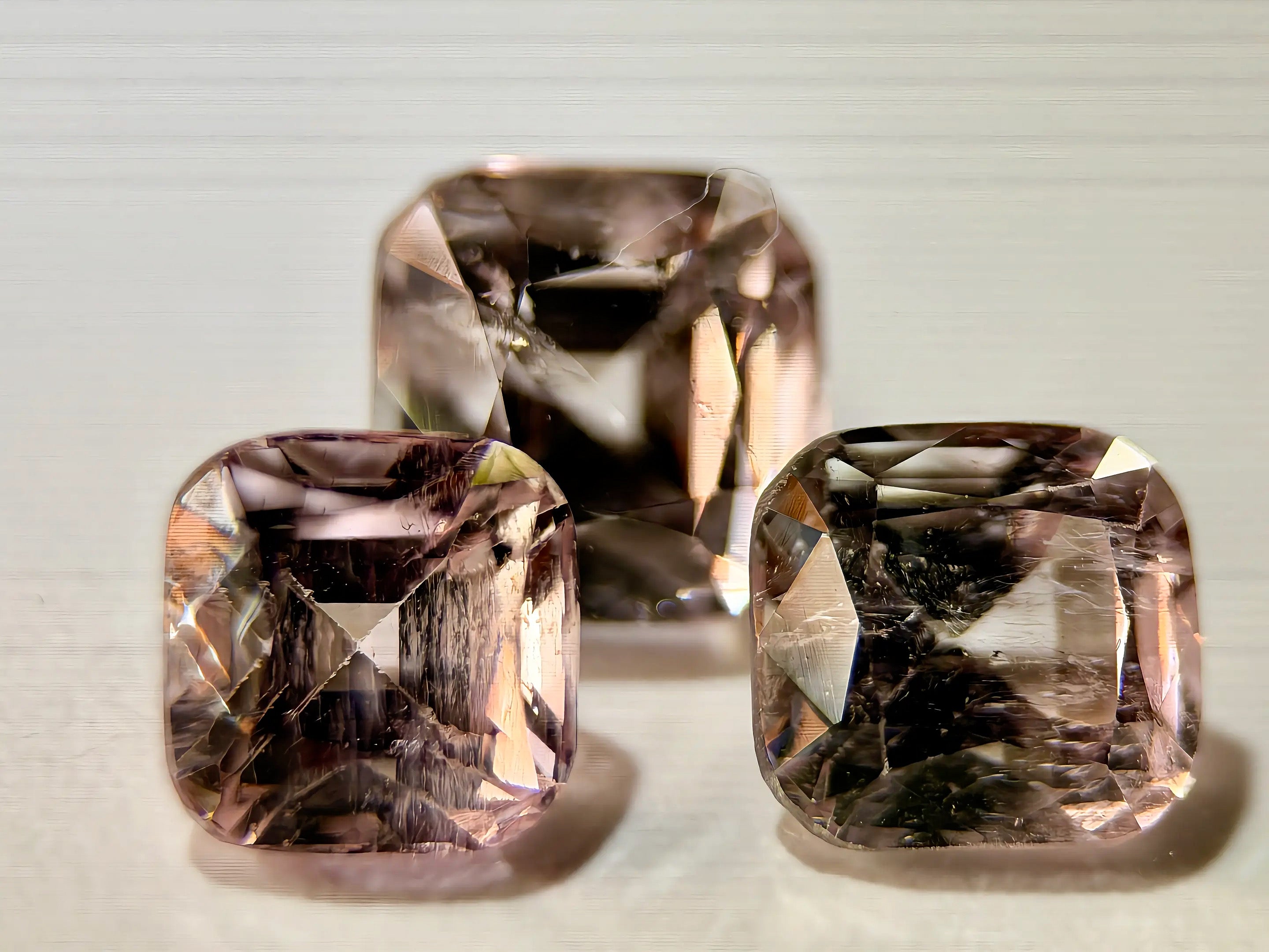 5.26ctw Natural Afghan Tourmaline Trio - 3-Piece Tonal Pink Suite - Precision Faceted (WAV69)
