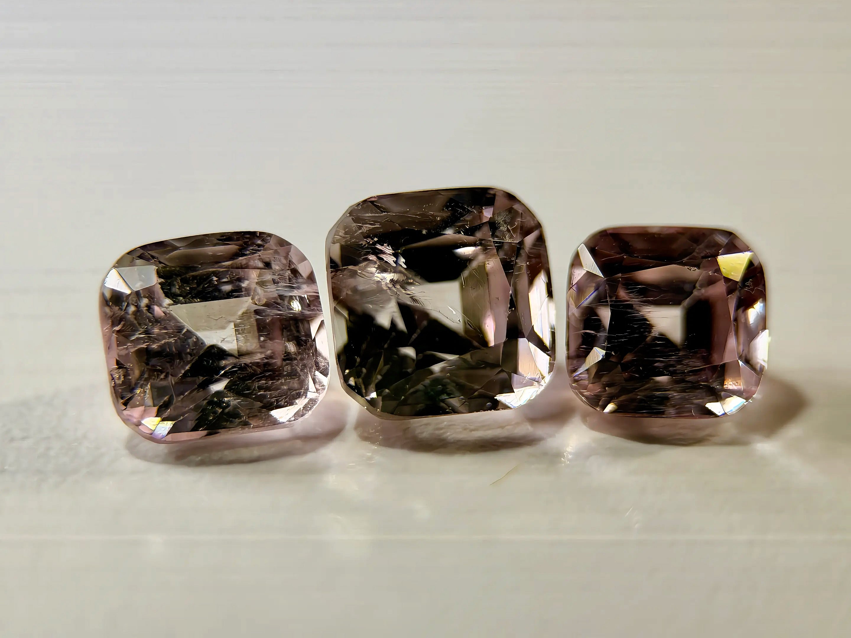 5.26ctw Natural Afghan Tourmaline Trio - 3-Piece Tonal Pink Suite - Precision Faceted (WAV69)