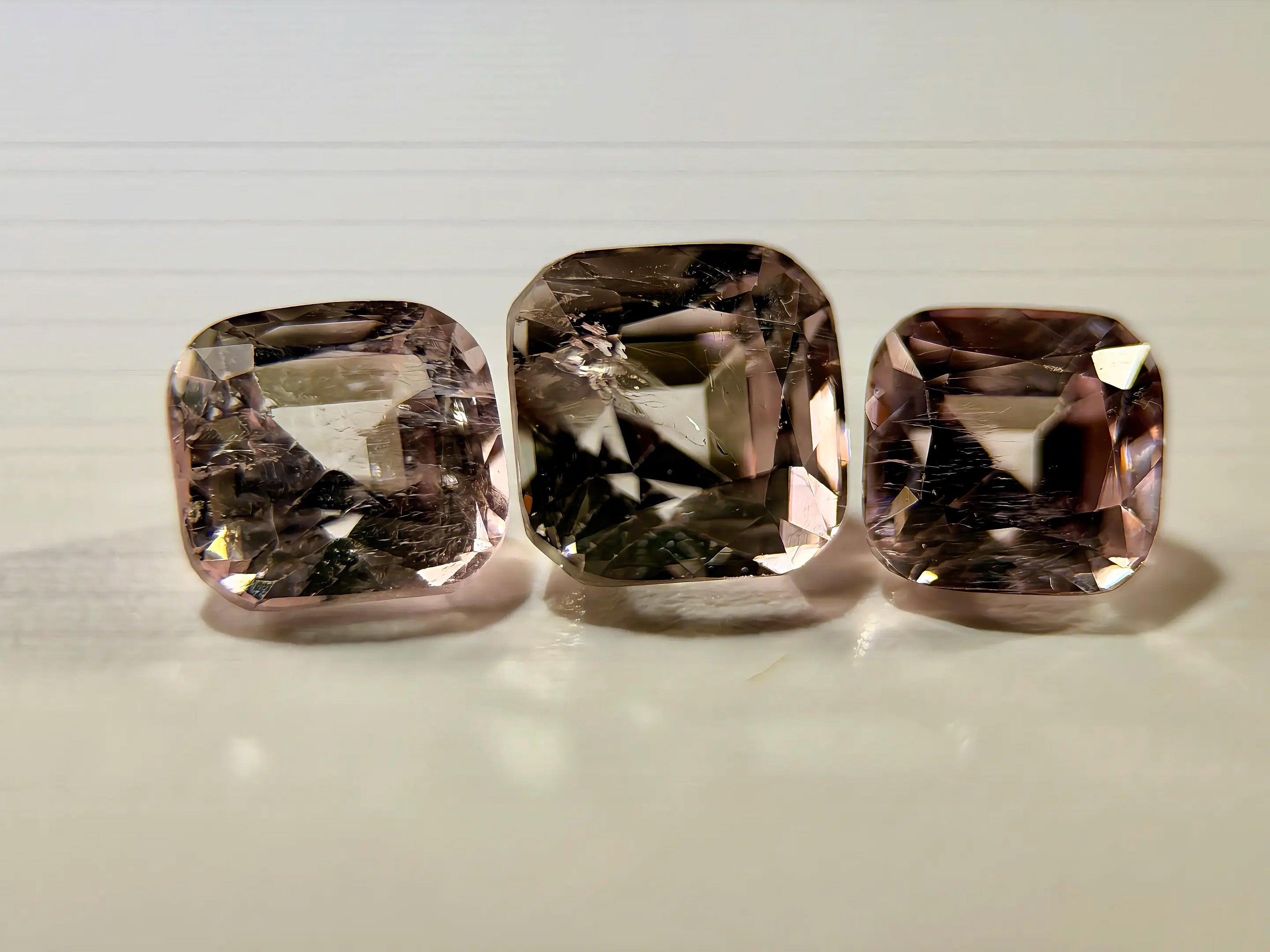 5.26ctw Natural Afghan Tourmaline Trio - 3-Piece Tonal Pink Suite - Precision Faceted (WAV69)