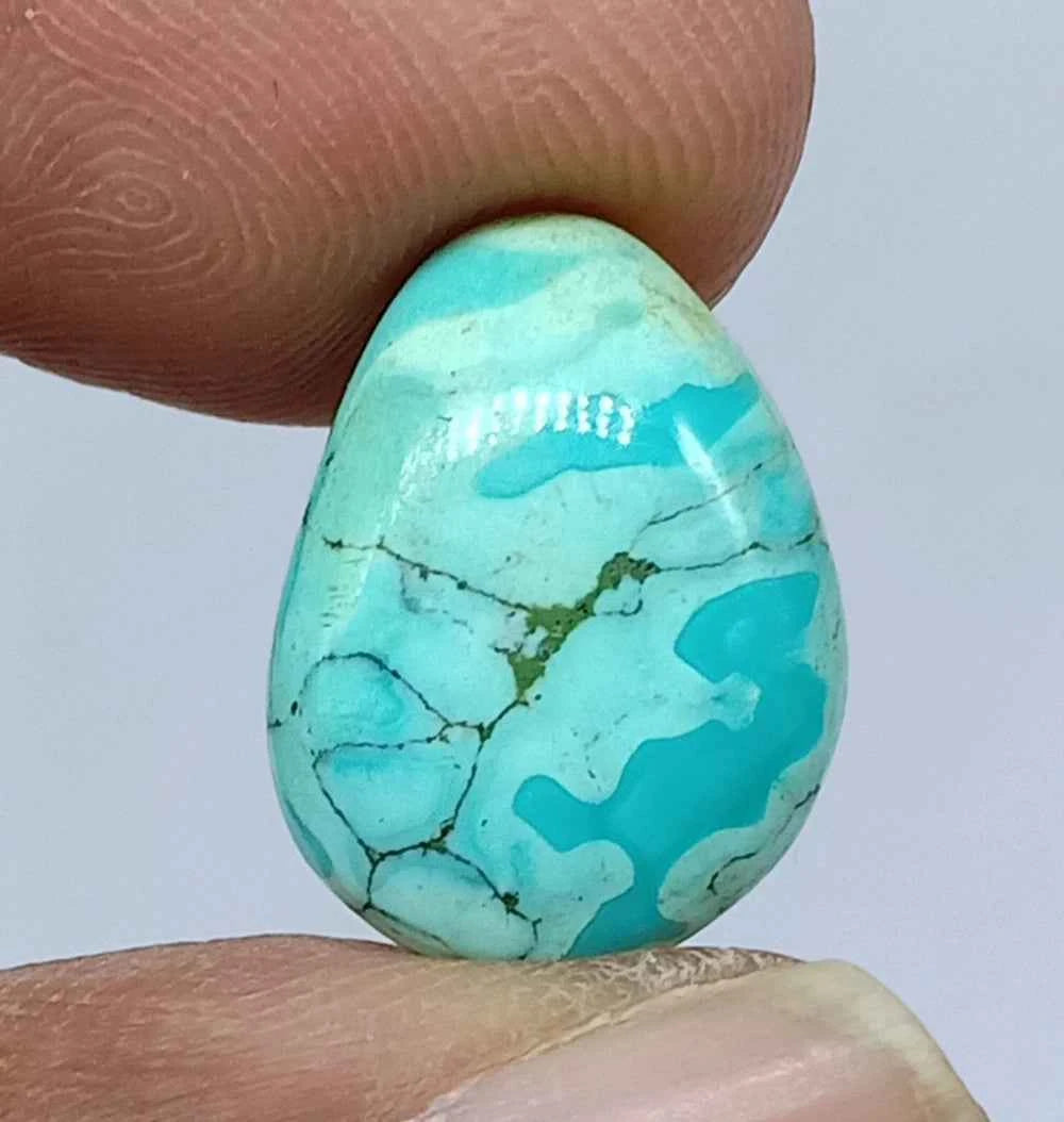 Natural Untreated Tibetian Turquoise Cabochon (6 Ct) (WAV6)