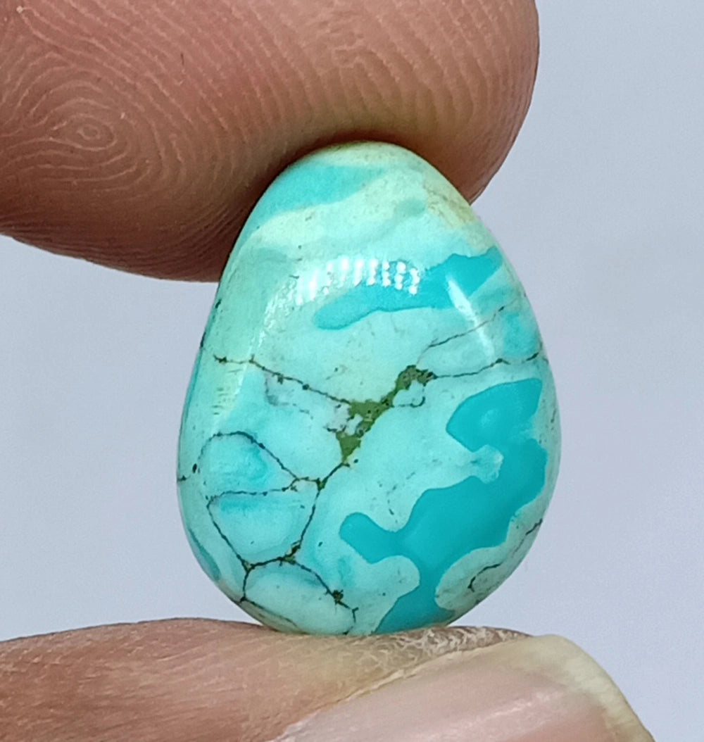 Natural Untreated Tibetian Turquoise Cabochon (6 Ct) (WAV6)