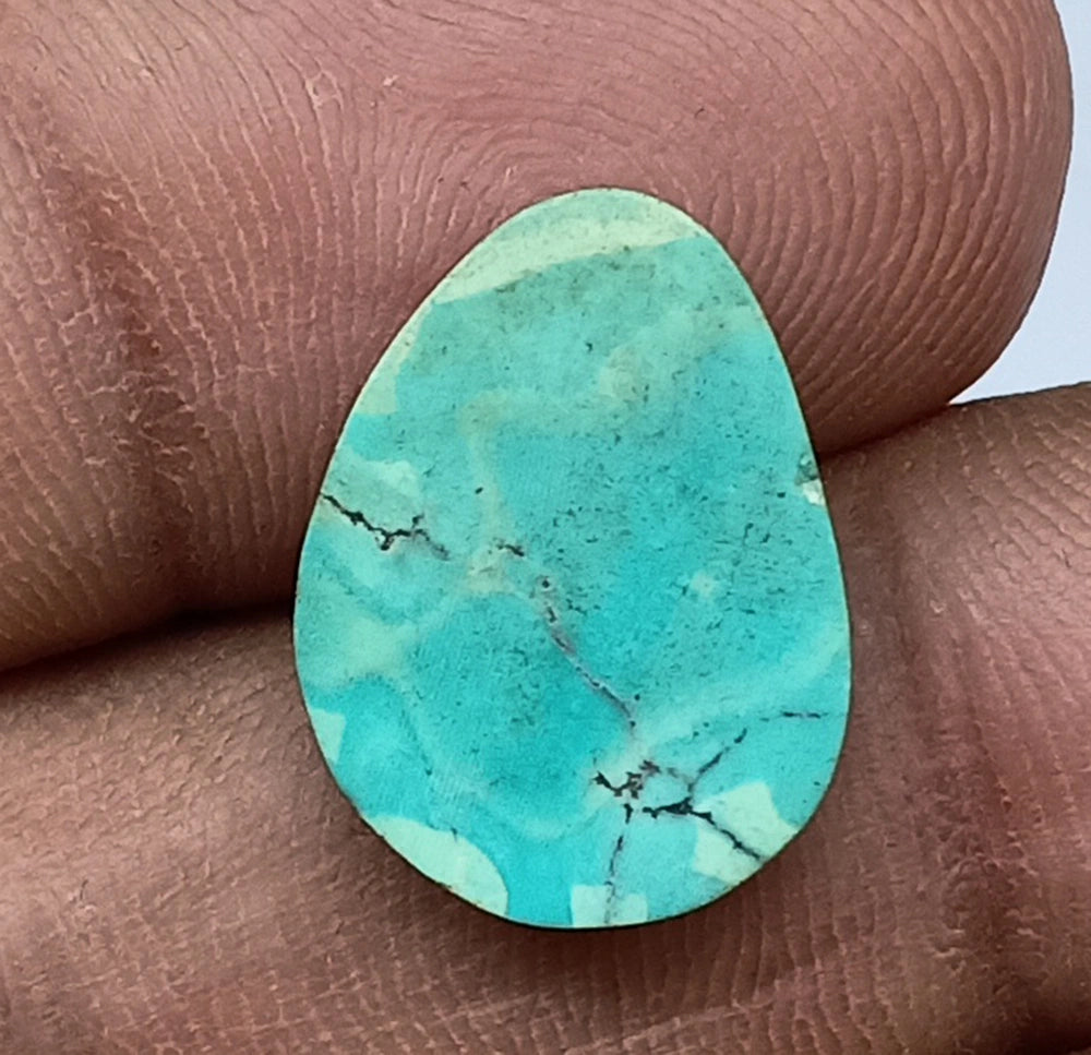Natural Untreated Tibetian Turquoise Cabochon (6 Ct) (WAV6)