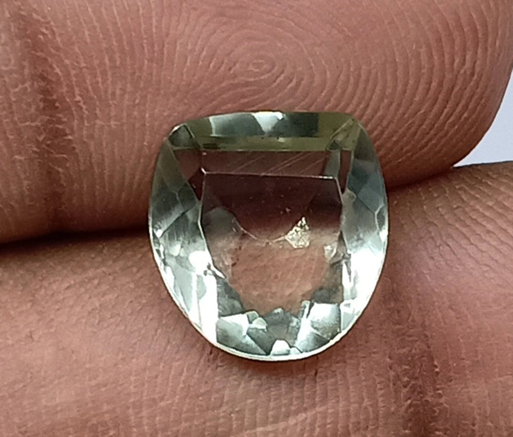 Natural Untreated Prasiolite (Green Amethyst) Faceted (4.55 Ct) (WAV11)