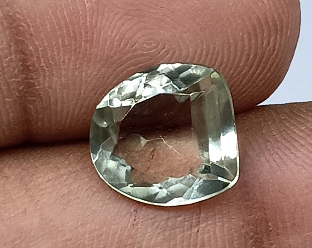 Natural Untreated Prasiolite (Green Amethyst) Faceted (4.55 Ct) (WAV11)