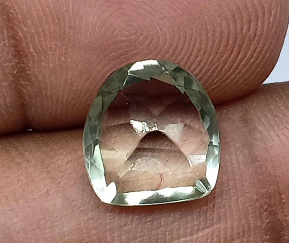 Natural Untreated Prasiolite (Green Amethyst) Faceted (4.55 Ct) (WAV11)