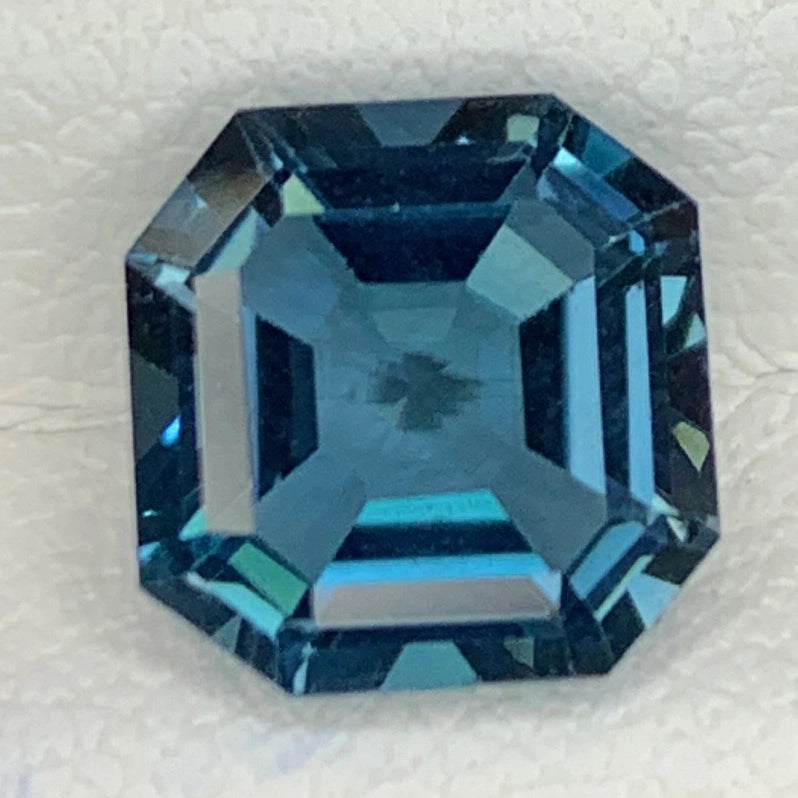 (2.83ct) Natural London Blue Topaz - Precision Asscher Cut - Deep Teal Square Gemstone (WAV22)