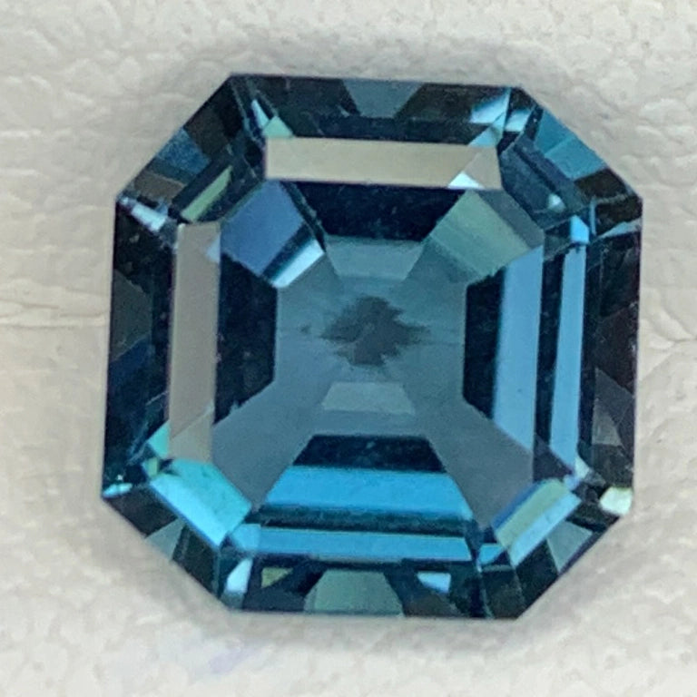 (2.83ct) Natural London Blue Topaz - Precision Asscher Cut - Deep Teal Square Gemstone (WAV22)