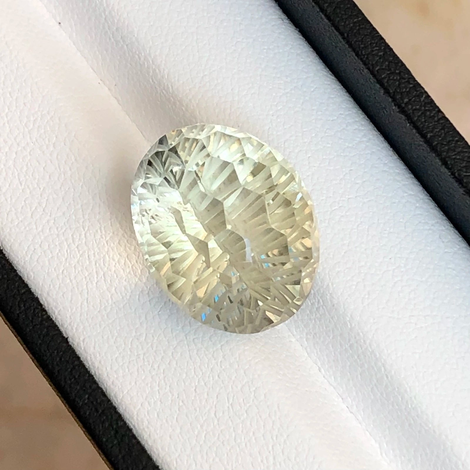25.60ct Natural Lemon Quartz - Custom Kaleidoscope Oval - Massive Precision Cut - VS+ (WAV 75)