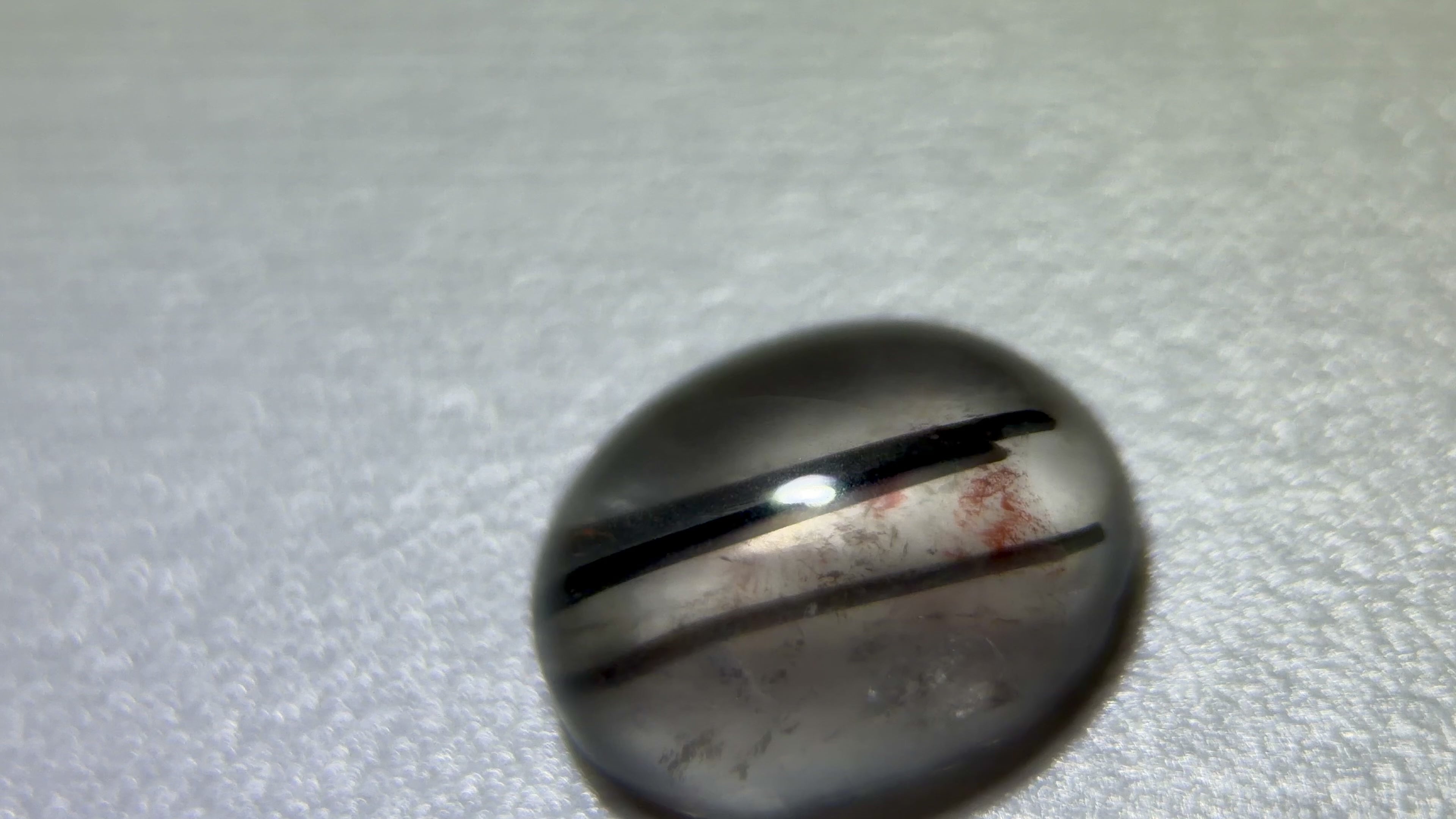 Natural Untreated Black Rutilated Quartz Cabochon Gemstone (2.40 Ct) (WAV5)
