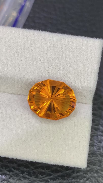 (5.10ct) Natural Golden Orange Citrine - Custom Fancy Oval Cut - VVS Brazil Gemstone (WAV23)