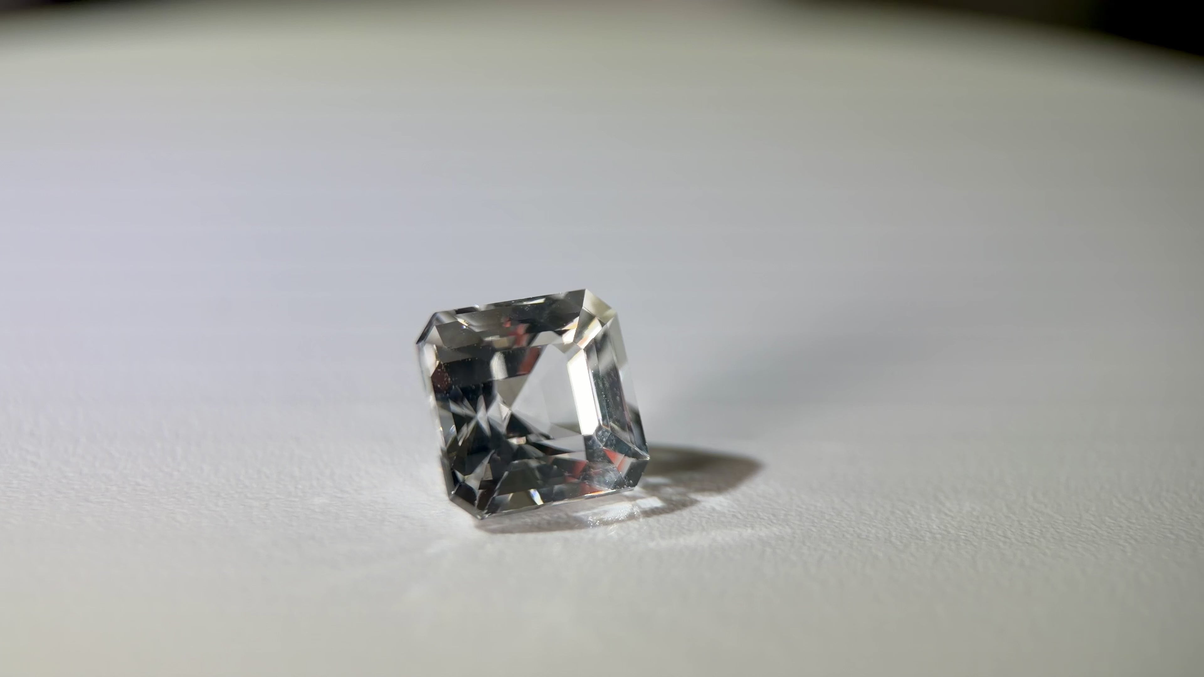 (6.03ct) Natural White Topaz | Eye-Clean Asscher Cut Square | Rare Unheated Sparkle (WAV21)