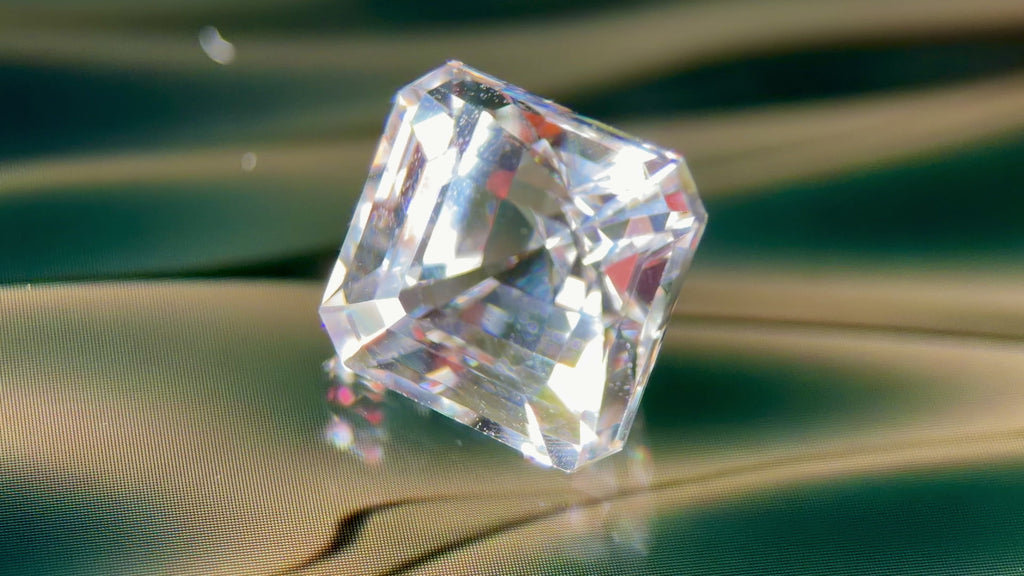 (6.03ct) Natural White Topaz | Eye-Clean Asscher Cut Square | Rare Unheated Sparkle (WAV21)