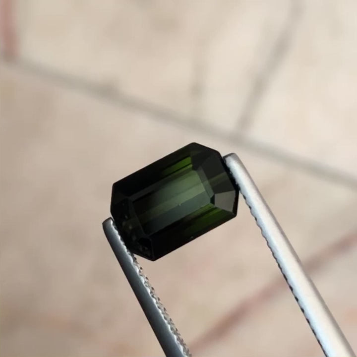 2.30ct Natural Green Tourmaline - Deep Forest Green - Precision Emerald Cut - VS Clarity (WAV80)