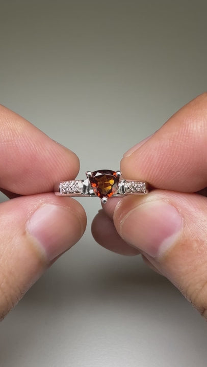 Natural Orange Hessonite Garnet Ring (3.01g) (Size 7) (WAVJ1)