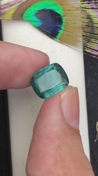 5.91ct Natural Indicolite Tourmaline - Rare Afghanistan Blue - Large Octagon Cut (WAV67)