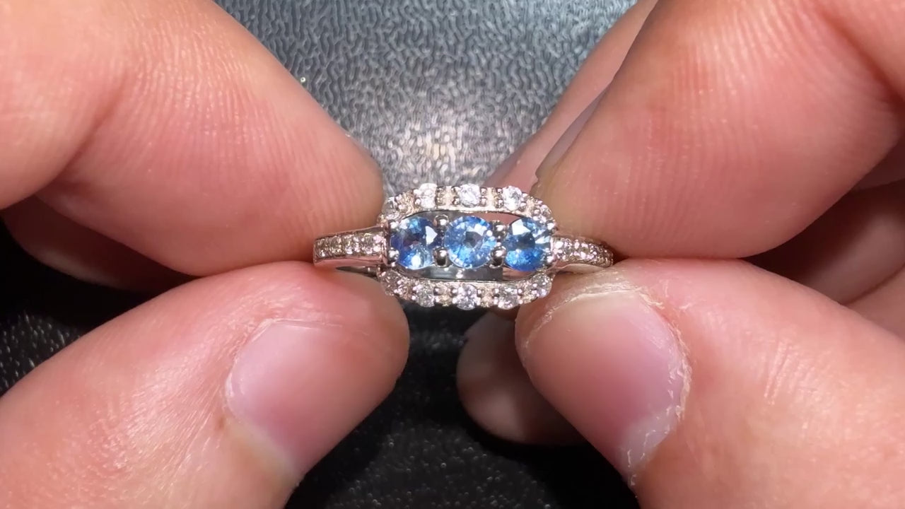 Natural Vivid Royal Blue Sapphire Ring (1.95g) (Size 7) (WAVJ6)