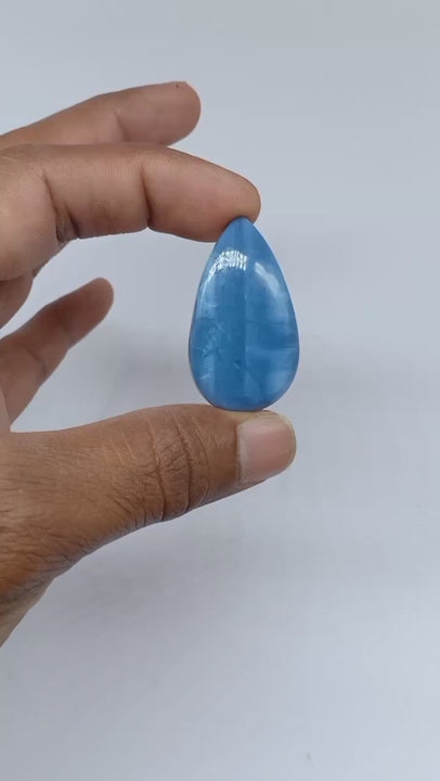 Natural Untreated Owyhee Blue Opal Cabochon Gemstone (34.55 Ct) (WAV19)