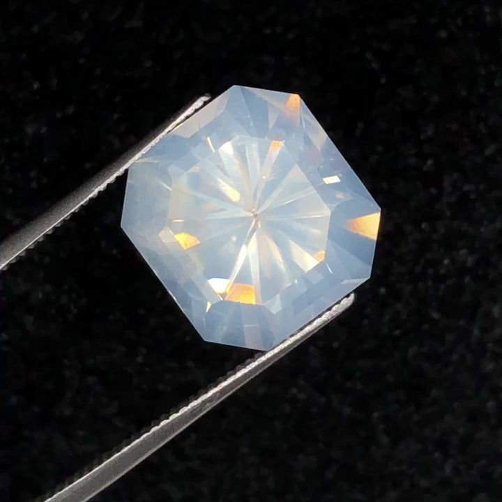 8.30ct Natural Milky Quartz - Custom Precision Cut - Ethereal "Cloud" White - Large Statement Gem (WAV83)