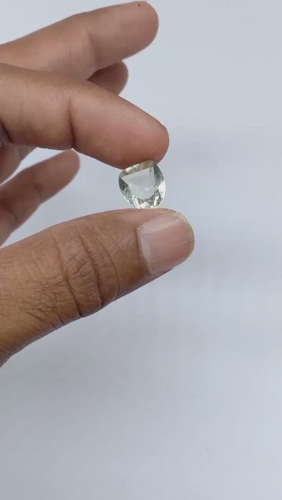 Natural Untreated Prasiolite (Green Amethyst) Faceted (4.55 Ct) (WAV11)