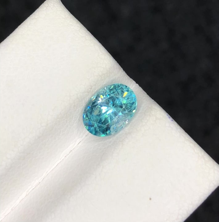 (2.27ct) Natural Blue Zircon - Top Grade Ratanakiri Cambodia - Precision Oval Brilliant (WAV45)