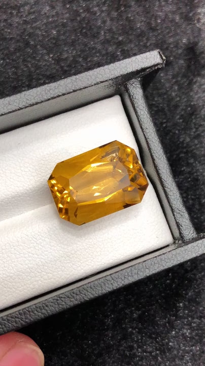 |Custom Precision Cut| Santa Ana Madeir: 16.49 Ct Citrine | State Of Minas Gerais Brazil (WAV24)