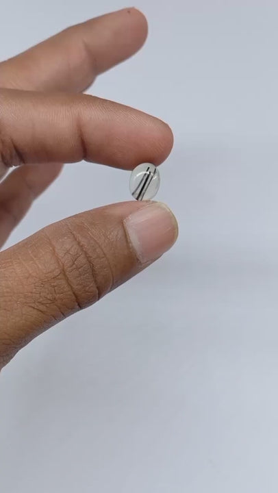 Natural Untreated Black Rutilated Quartz Cabochon Gemstone (2.40 Ct) (WAV5)