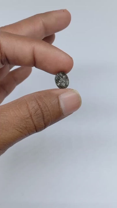 Natural Untreated Black Rutilated Quartz Faceted Gemstone (2.70 Ct) (WAV9)