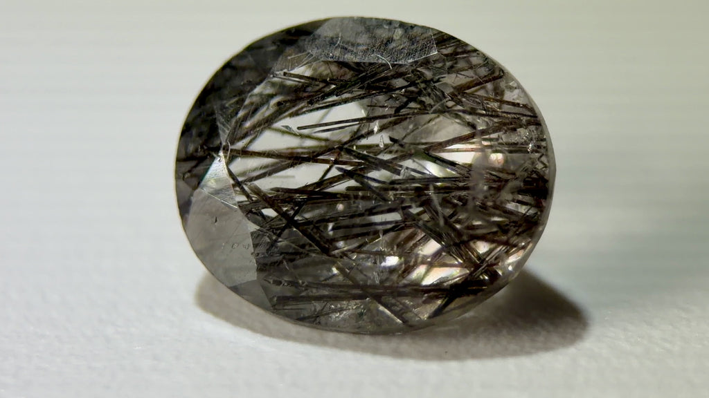 Natural Untreated Black Rutilated Quartz Faceted Gemstone (2.70 Ct) (WAV9)