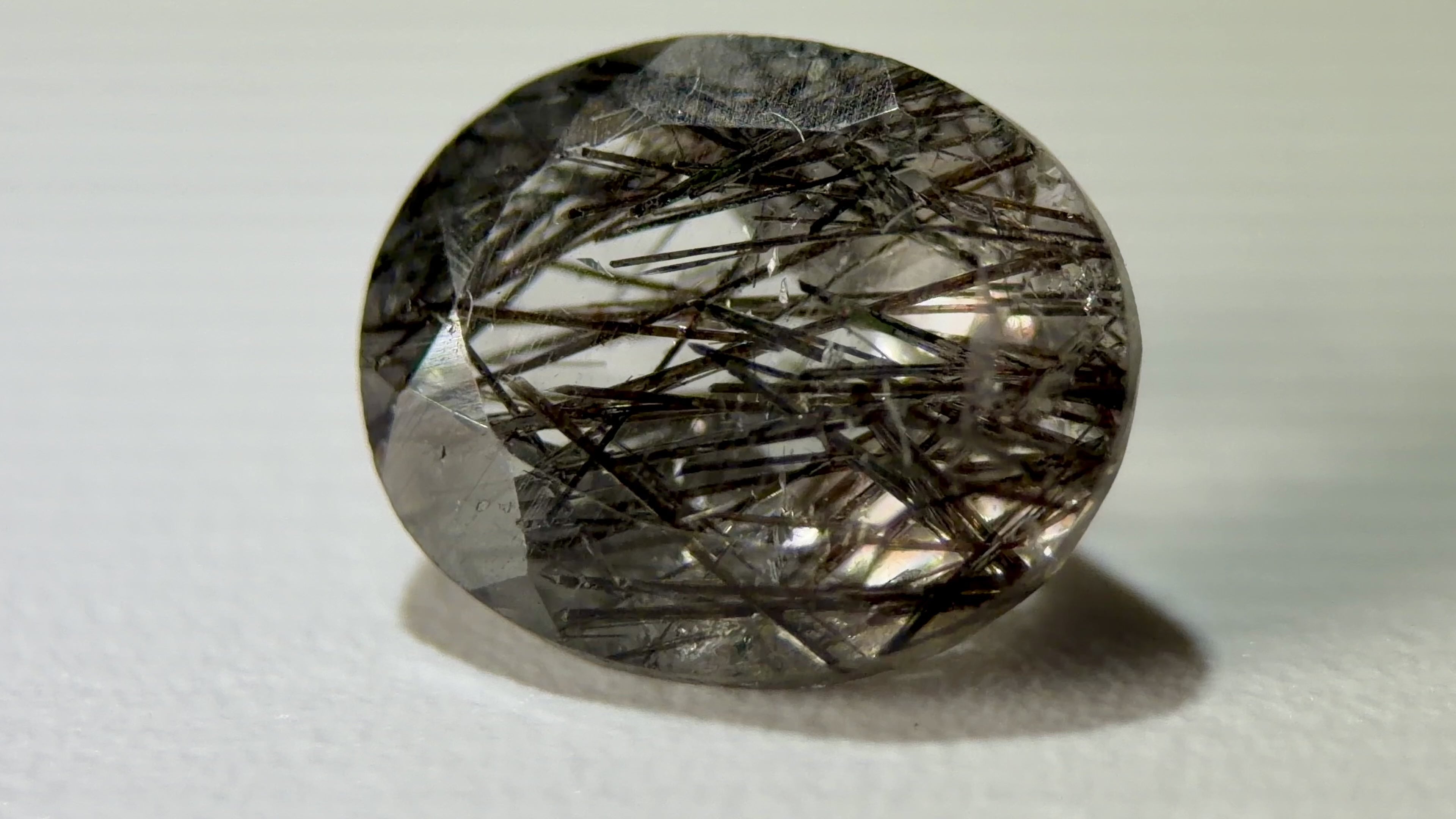 Natural Untreated Black Rutilated Quartz Faceted Gemstone (2.70 Ct) (WAV9)